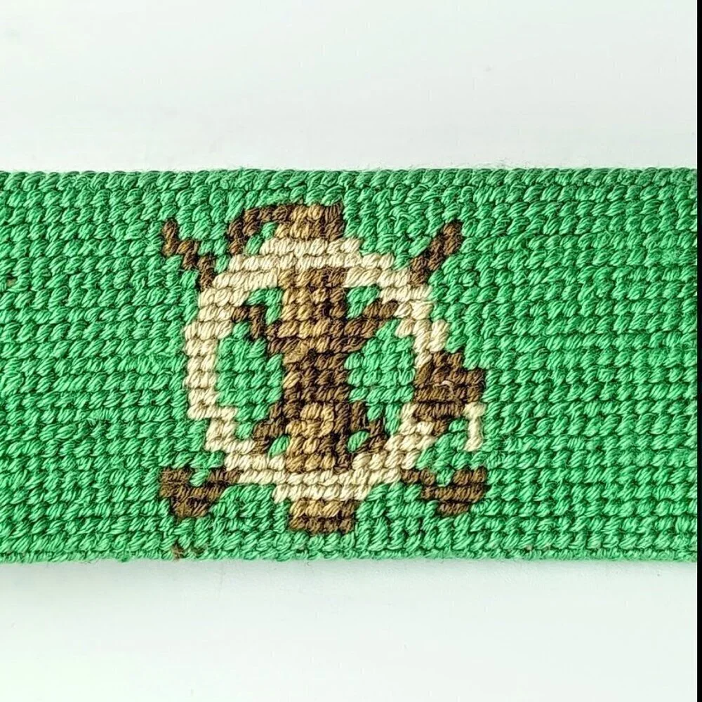 Smathers & Branson Hand-Stitched Needlepoint Leather Belt